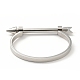 304 Stainless Steel D Shape Bangle with Arrow Screw BJEW-G636-06P-1