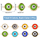 DICOSMETIC 16Pcs Evil Eye Connector Charms Lampwork Brass Connector Bead Charms Flat Round Links Charms Double Side Evil Eye Pendant for Bracelet Necklace Jewelry Making Crafts KK-DC0001-83-2