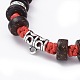 Bracelets de perles tressées coréennes réglables en cordon de polyester ciré unisexe BJEW-JB04680-04-2
