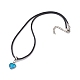 Ожерелье в форме сердца с рыбьей чешуей 304 из нержавеющей стали и подвеской из смолы NJEW-JN04571-3