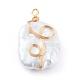 Ciondoli di perle keshi con perle barocche naturali PALLOY-JF00672-01-1