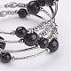 Glass Pearl Bead Wrap Bracelets BJEW-JB02860-04-2