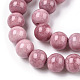 Brins de perles rondes en verre craquelé opaque GLAA-T031-10mm-01X-3