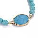 Bracelets de perles tressées en turquoise synthétique BJEW-JB04210-02-2
