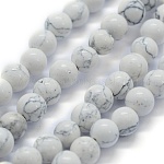 Filo di perline turchesi sintetici, tondo, fumo bianco, 8mm, Foro: 0.8 mm, circa 50pcs/filo, 15.74 pollice (40 cm)