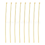 Brass Ball Head pins, Nickel Free, Golden Color, Size: about 0.6mm thick(22 Gauge), 50mm long, head: 1.5mm