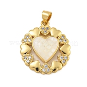Сердце стойки обшивки латунь микро проложить Цирконом подвески KK-C074-54G