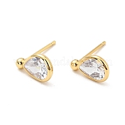 Серьги-капли из прозрачного кубического циркония EJEW-G297-23G