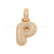 Латунные микропаве прозрачные подвески с фианитом KK-B099-01G-P
