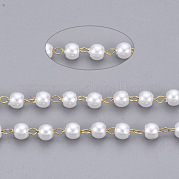 Catene in perline fatte a mano in plastica imitazione perla CHS-T003-01G