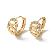 Серьги-кольца из латуни с микропаве из кубического циркония EJEW-L271-05KCG-03
