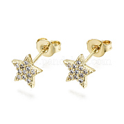 Серьги-гвоздики из циркония EJEW-T046-30G-NF