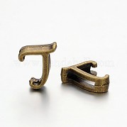 Breloques coulissantes de lettre en alliage plaqué bronze antique de style tibétain PALLOY-J542-L-NF