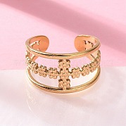 Открытые манжетные кольца из нержавеющей стали 304 RJEW-S623-02G