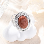 Овальные кольца из синтетического золота RJEW-M063-01P-15