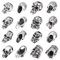 UNICRAFTALE 6Pcs 3 Styles Stainless Steel European Beads Large