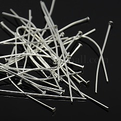 Perni a testa piatta di ferro, argento, 50x0.75~0.8mm, circa 4200pcs/1000g