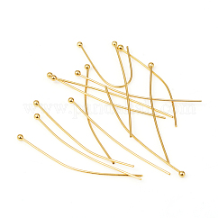 Épingles à tête sphérique en acier inoxydable 304, or, 40x0.6mm, 22 jauge, tête: 1.8 mm