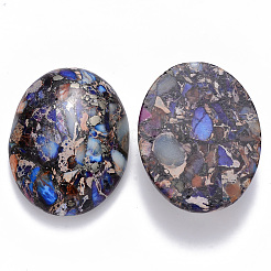 Cabochons en jaspe impérial ligne or synthétique&nbsp;G-R457-02B