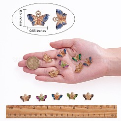 25 Stück 5 Stile Legierung Emaille Anhänger Farbverlauf Bicolor Schmetterling DIY Ohrringe Schlüsselanhänger Anhänger Zubehör Materialien&nbsp;JX595A