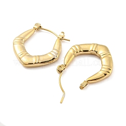 Boucles d'oreilles créoles en acier inoxydable 304 à losanges épais pour femmes&nbsp;EJEW-C067-02G