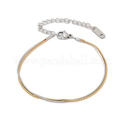 Pulseras de cadena de serpiente de acero inoxidable 304 para mujer&nbsp;BJEW-Z108-01GP