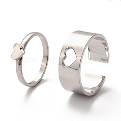 Anlaufgeschützte Fingerring-Sets aus Edelstahl 304&nbsp;RJEW-F117-03P
