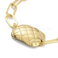 Braccialetti a maglie rettangolari con catena a graffetta in acciaio inossidabile 304 per donna&nbsp;BJEW-C071-02G