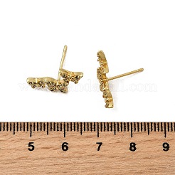 Dreifache Schmetterlings-Ohrstecker aus Kristall-Strassen&nbsp;EJEW-M209-06G