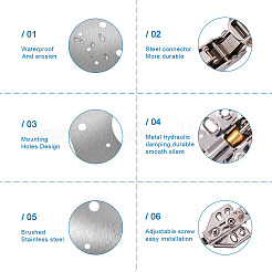8 Scharnierstück aus Edelstahl 304 und 2 Hydraulikscharniere&nbsp;FIND-SW0001-03