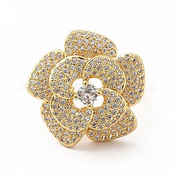 Fingerring mit Zirkonia-Blume&nbsp;RJEW-G281-02G