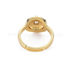 Bagues réglables en laiton micro-pavé en zircone cubique colorée&nbsp;RJEW-S044-159-NF