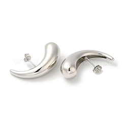 Tropfenförmige Ohrstecker aus Messing mit Rack-Beschichtung für Damen&nbsp;EJEW-D073-01P