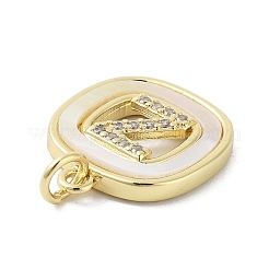 Ciondoli in ottone con placcatura a cremagliera con micro pavé di zirconi chiari&nbsp;KK-E102-33G-Z