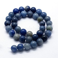 Fili di perline di avventurina blu naturale tinte e riscaldate&nbsp;G-I199-24-8mm