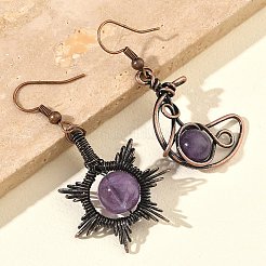 Boucles d'oreilles en améthyste naturelle&nbsp;G-H359-07R-09