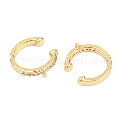 Boucles d'oreilles en laiton micro pavé de zircons cubiques transparents&nbsp;KK-Z158-06G