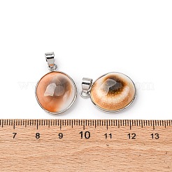 Messing-Anhänger mit natürlichem Muschel-Pavé&nbsp;KK-H002-01P