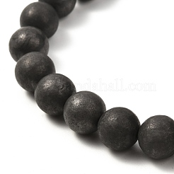 8 mm mattes rundes natürliches Schungit-Perlen-Energie-Stretch-Armband für Männer und Frauen&nbsp;BJEW-JB07069