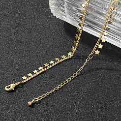Colliers avec pendentif en forme d'étoile en laiton plaqué pour femmes&nbsp;NJEW-M048-02G