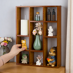 Étagère de rangement en bois à plusieurs compartiments&nbsp;AJEW-WH0410-364