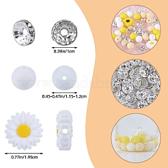 79 pz 6 perline distanziatrici in strass in ferro con perline in silicone a forma di fiore&nbsp;SIL-SZ0002-30A