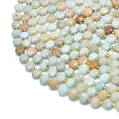 Natürliche gefärbte weiße Jade-Imitat-Blumen-Amazonit-Perlenstränge&nbsp;G-C116-A54-02