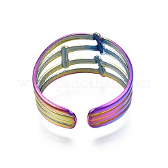 Bague large creuse en acier inoxydable 304&nbsp;RJEW-N038-103