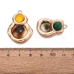Pendentifs en coquillage naturel et agate teintée&nbsp;G-N366-03G