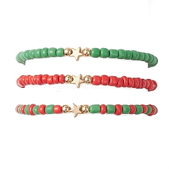 3 Stück Stretch-Armbänder mit Glasperlen&nbsp;BJEW-JB12440