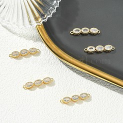 Ciondoli connettore a triplo anello ovale in ottone con pavé di zirconi cubici trasparenti Shegrace&nbsp;XGRQ3P620-644G