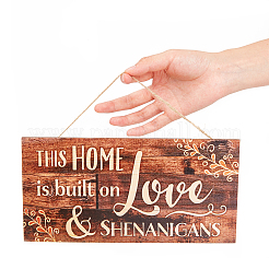 1 pezzo di decorazione da parete in legno naturale per la decorazione della porta d'ingresso della casa&nbsp;AJEW-CN0001-02G