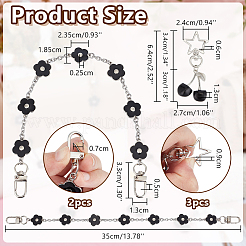 2 pz catene decorative per borse in lega smaltata a forma di fiore&nbsp;PURS-PH0001-29