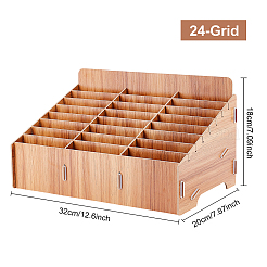 Handy-Aufbewahrungsbox aus Holz mit 24 Gitter&nbsp;CON-WH0094-05A
